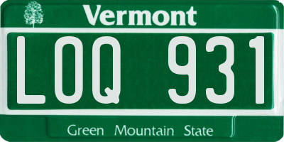 VT license plate LOQ931