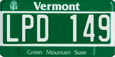VT license plate LPD149