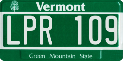 VT license plate LPR109