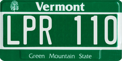 VT license plate LPR110