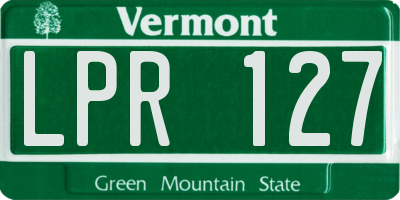 VT license plate LPR127