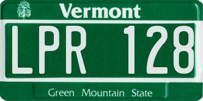 VT license plate LPR128