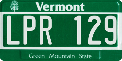 VT license plate LPR129