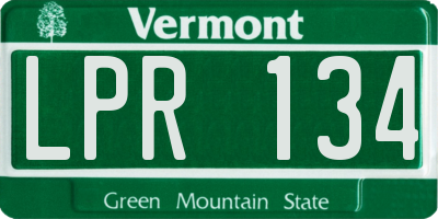 VT license plate LPR134