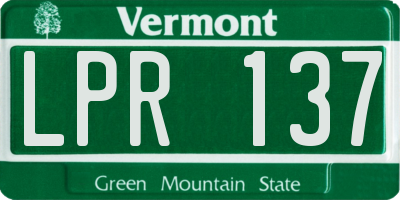 VT license plate LPR137