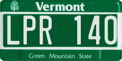 VT license plate LPR140