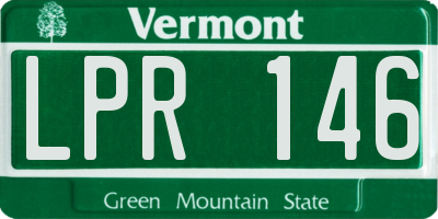 VT license plate LPR146
