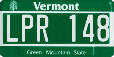 VT license plate LPR148