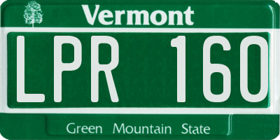 VT license plate LPR160