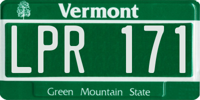 VT license plate LPR171