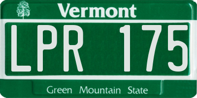 VT license plate LPR175