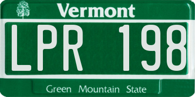VT license plate LPR198