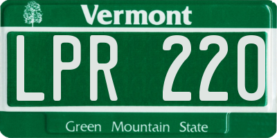 VT license plate LPR220