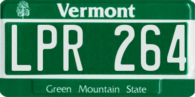 VT license plate LPR264