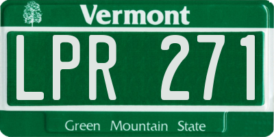 VT license plate LPR271