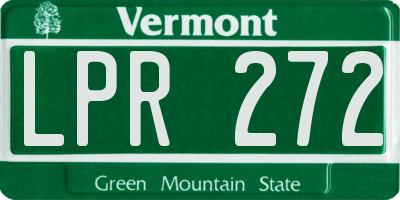 VT license plate LPR272