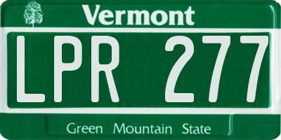 VT license plate LPR277