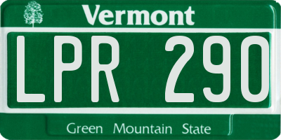 VT license plate LPR290