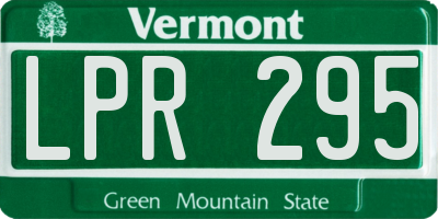 VT license plate LPR295
