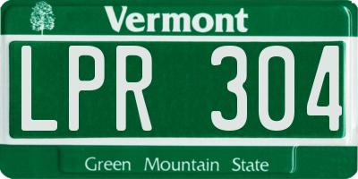VT license plate LPR304