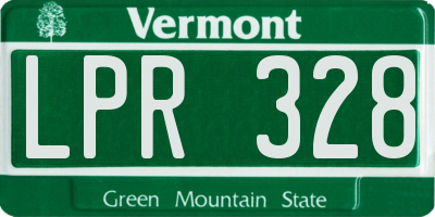 VT license plate LPR328
