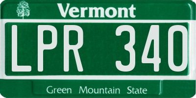 VT license plate LPR340