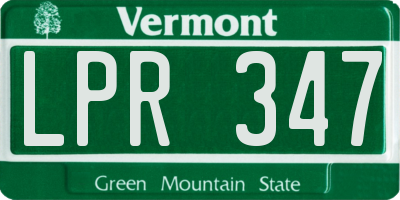 VT license plate LPR347