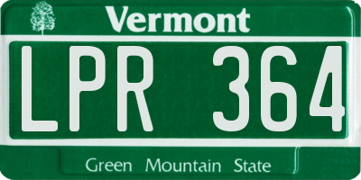 VT license plate LPR364