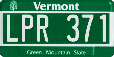 VT license plate LPR371