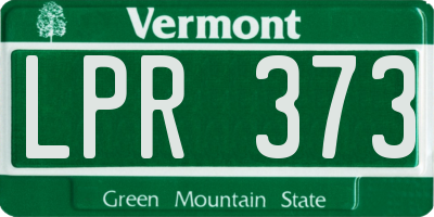 VT license plate LPR373