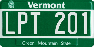 VT license plate LPT201