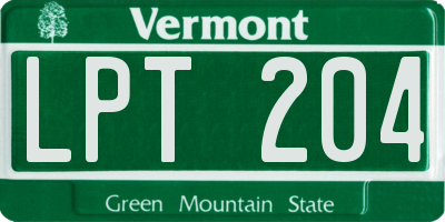 VT license plate LPT204
