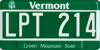VT license plate LPT214