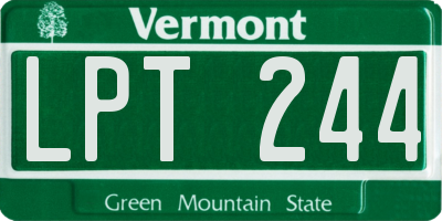 VT license plate LPT244