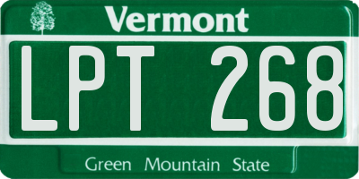 VT license plate LPT268