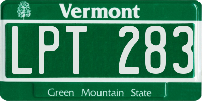 VT license plate LPT283