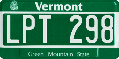 VT license plate LPT298
