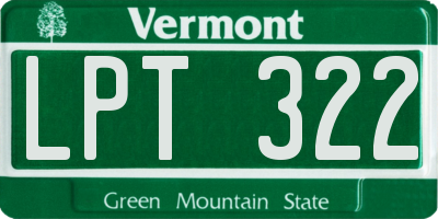 VT license plate LPT322