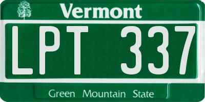 VT license plate LPT337