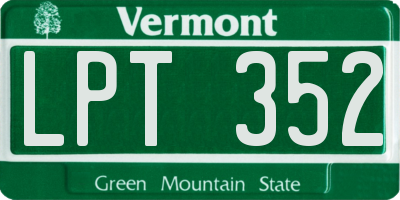 VT license plate LPT352