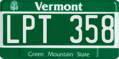 VT license plate LPT358