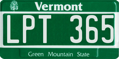 VT license plate LPT365
