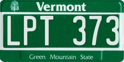 VT license plate LPT373