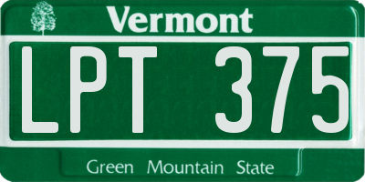 VT license plate LPT375