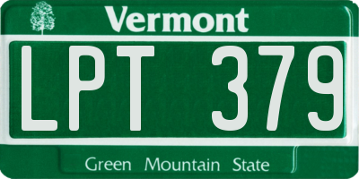 VT license plate LPT379