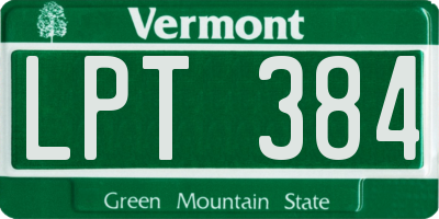 VT license plate LPT384
