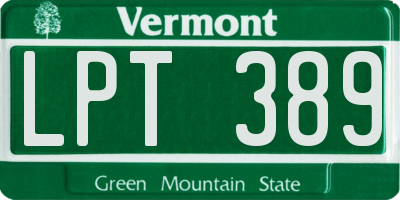 VT license plate LPT389