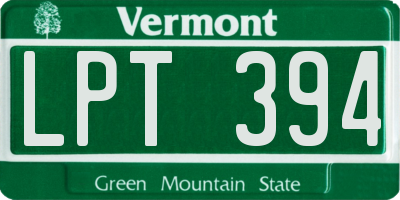 VT license plate LPT394