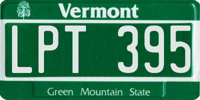 VT license plate LPT395