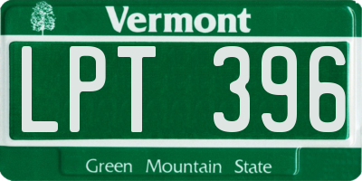 VT license plate LPT396